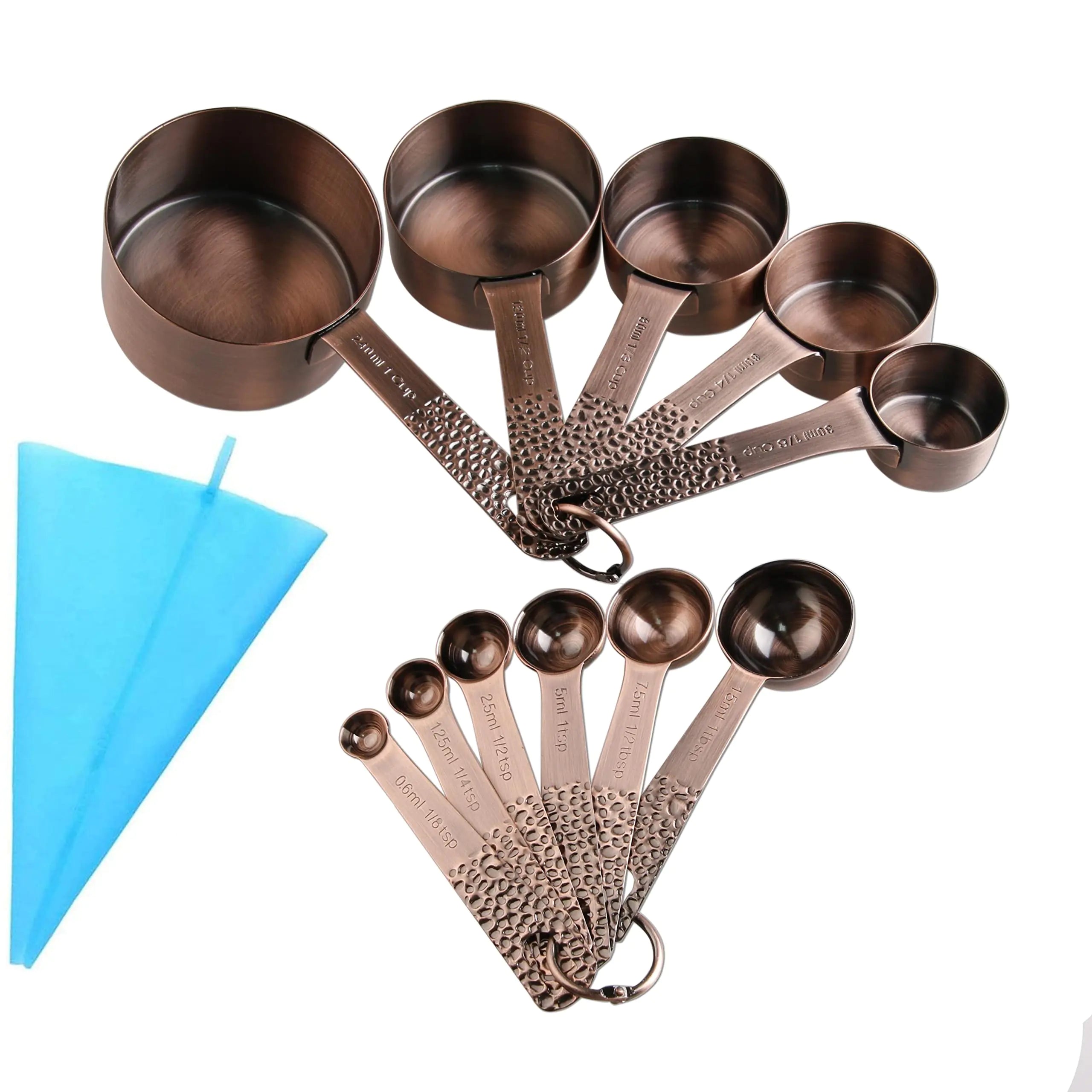 Measuring Cups and Spoons Set Copper Measure Cups and Bronze Measurement Spoons Metal Kitchen 5 Measuring Cups and Baking 6 Measuring Spoons Set of 11